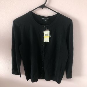 CABLE & GAUGE BLACK CARDIGAN